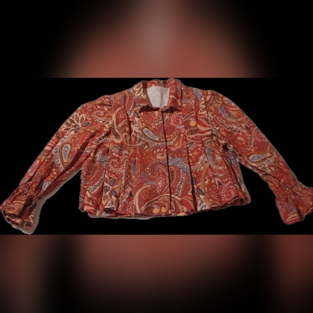 Paisley Print Women's Button-up